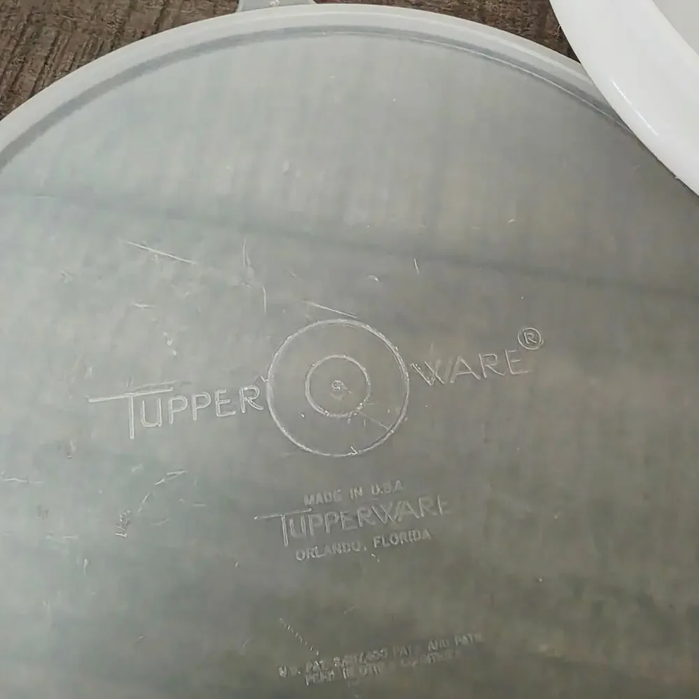 Vintage Tupperware Suzette Divided Relish Tray Dish 608-3 Handle Cover White